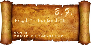 Botyán Fortunát névjegykártya